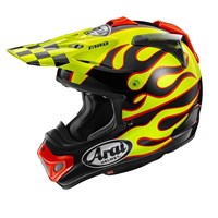 HELMET MX-V EVO FLAME YELLOW LARGE 59-60